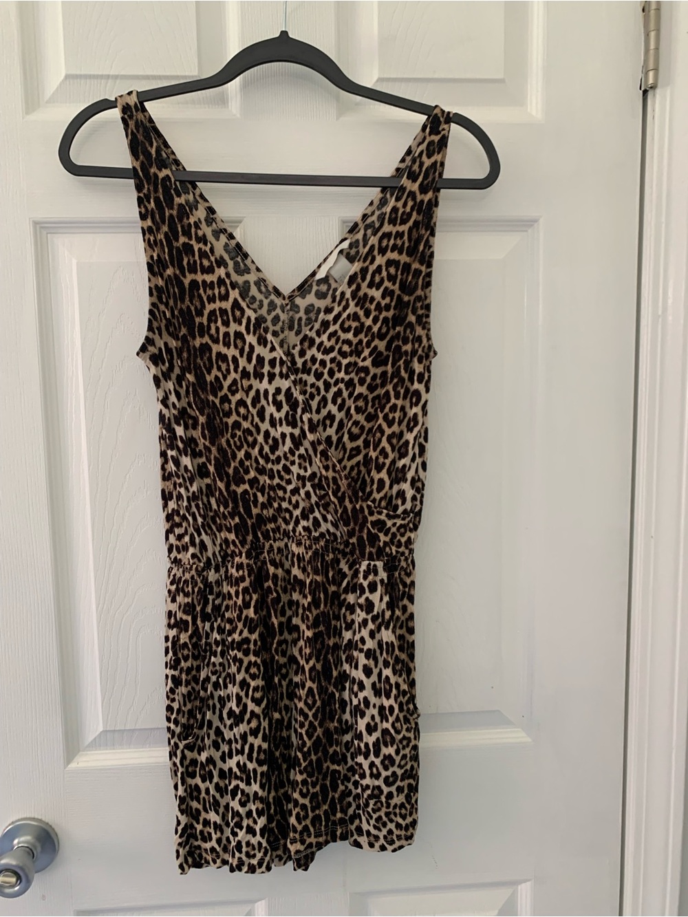 H&M Leopard Print Romper in Beige and Black